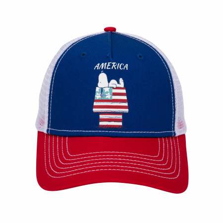 Peanuts Snoopy American Flag House Adjustable Hat